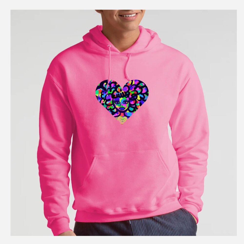 NEW✅PINK Personalized Hoodie "AFRO BEAUTY" - Picture 1 of 3